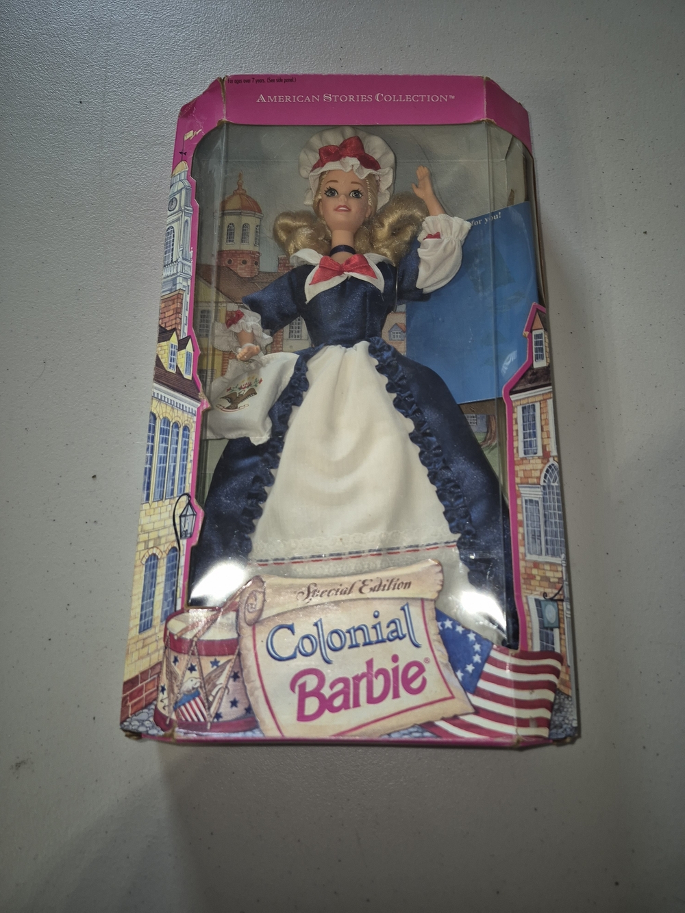 Colonial Barbie Doll in Navy & White Outfit